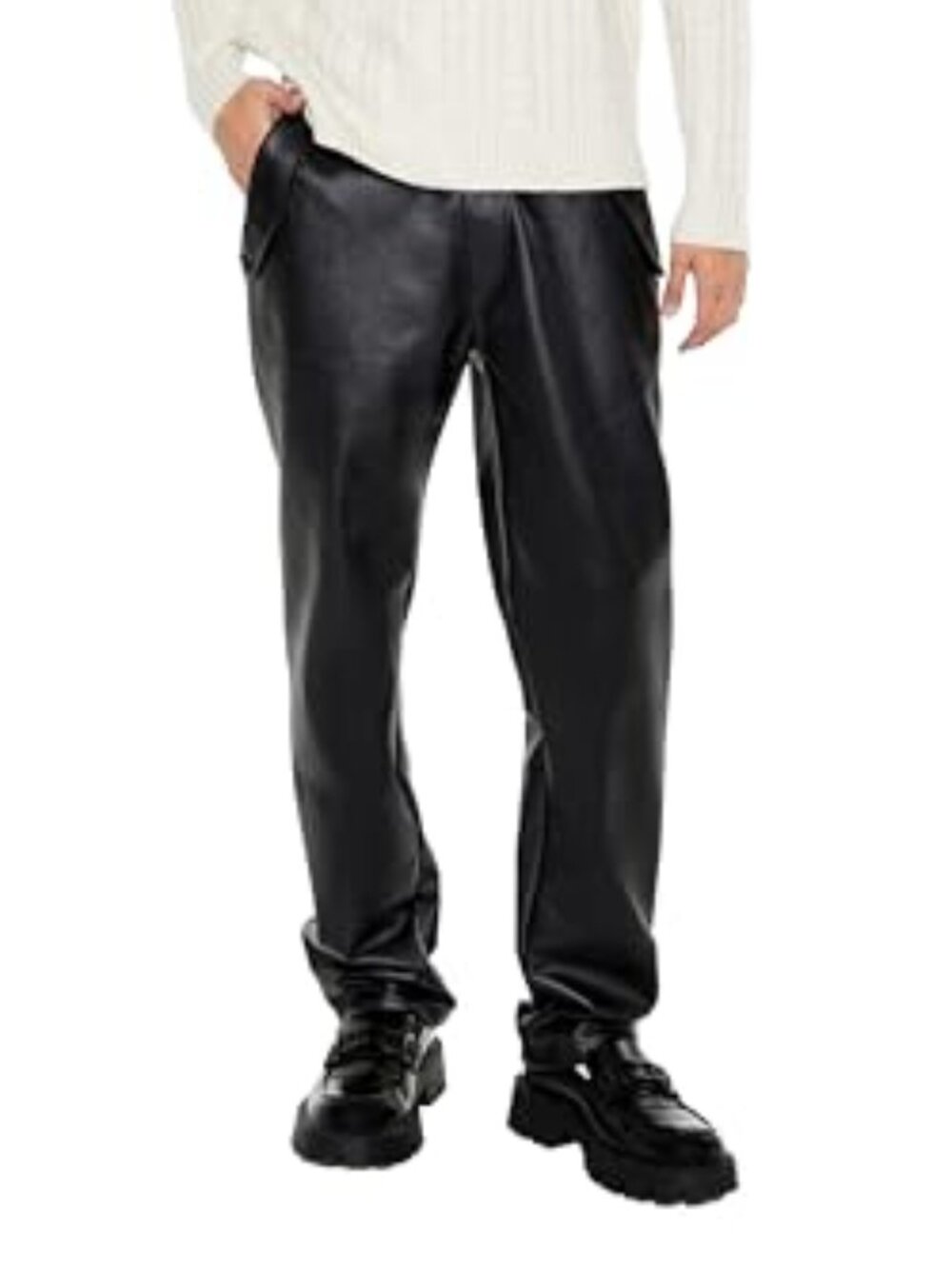 Forever 21 Men's Black Coated Corduroy Slim Fit Pants SZ 29